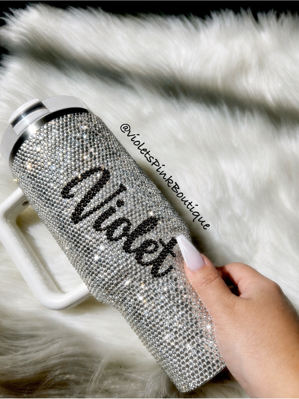 Custom Bling Stanley Tumbler with Black Name